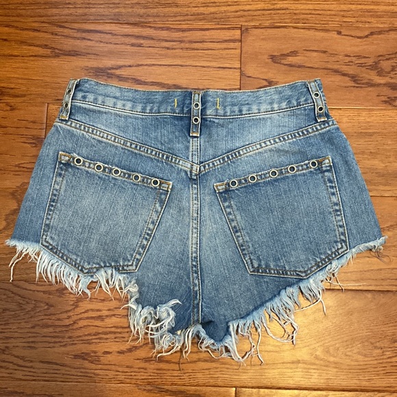 Free People Barcelona Nights Denim Cut Off Shorts with grommet details - Picture 2 of 5